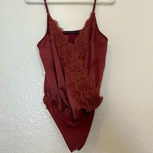 Abercrombie and Fitch Burgundy Lace Bodysuit